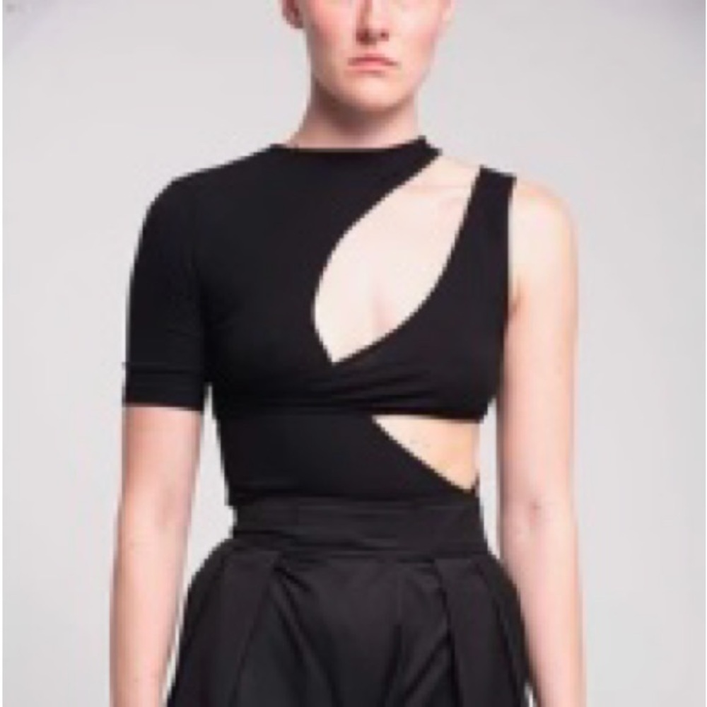Chic Black Cutout Top